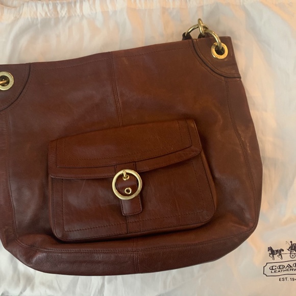 Brown leather Coach bag - Picture 5 of 6